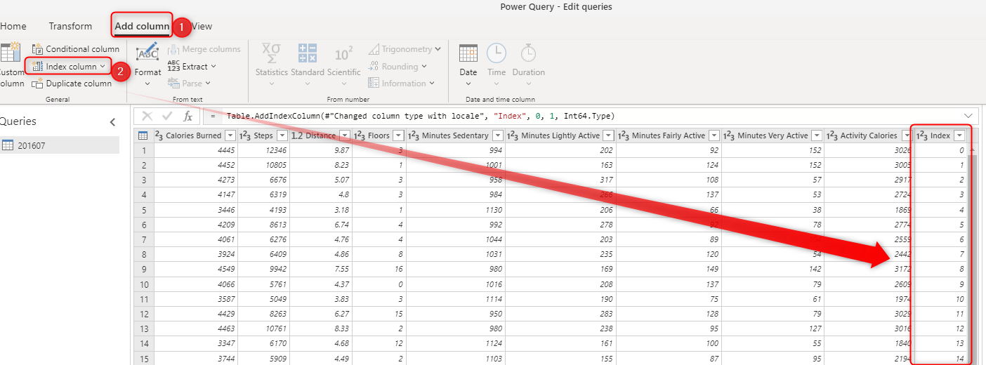 Add Index Column.