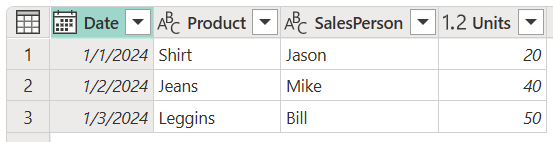 Screenshot of the final table with the selected GUID and Report created by columns removed.