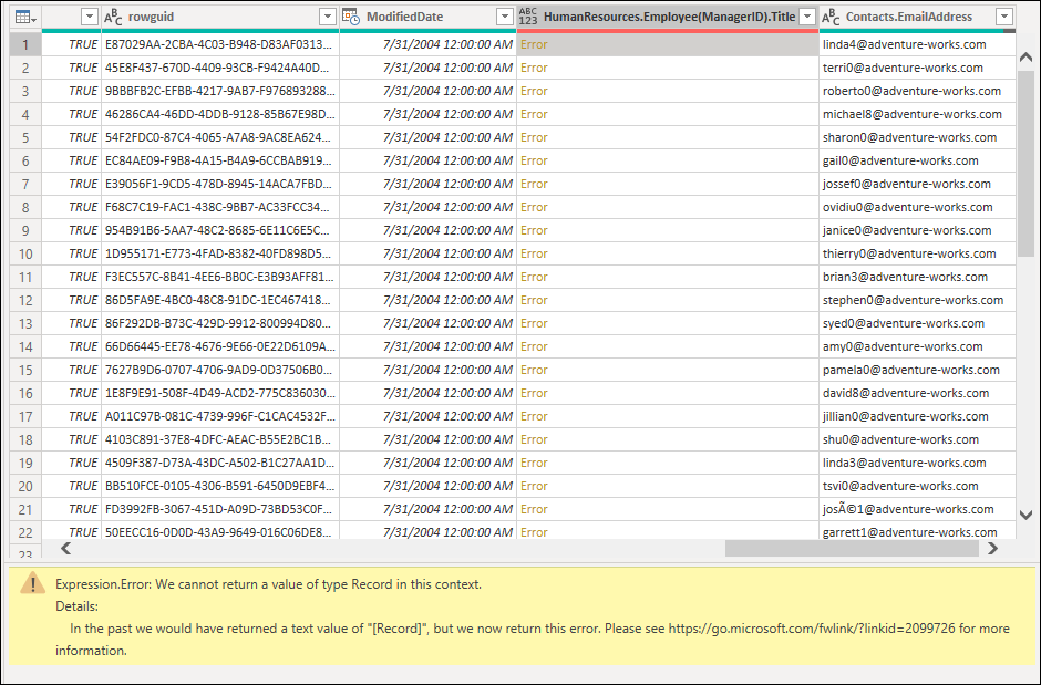 Error for nested values triggered by formula firewall taken place.