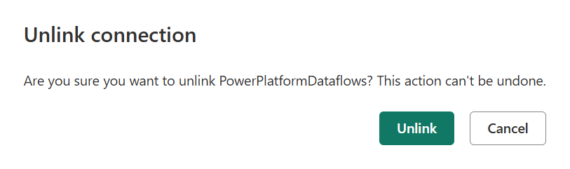 Screenshot of the prompt asking you to confirm the unlink action.