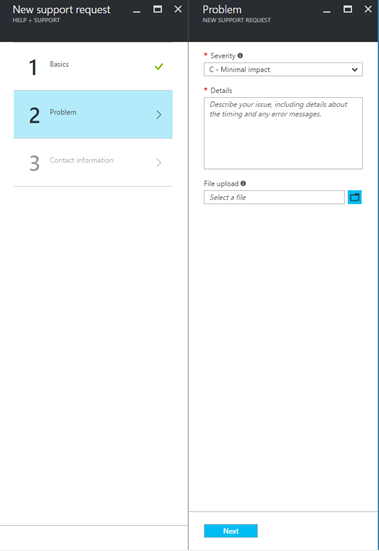 Azure Data Lake Analytics support request details