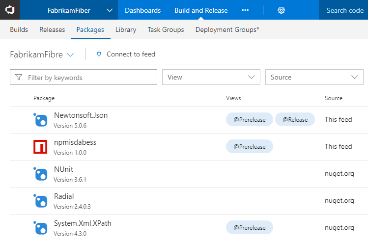 NuGet upstream source