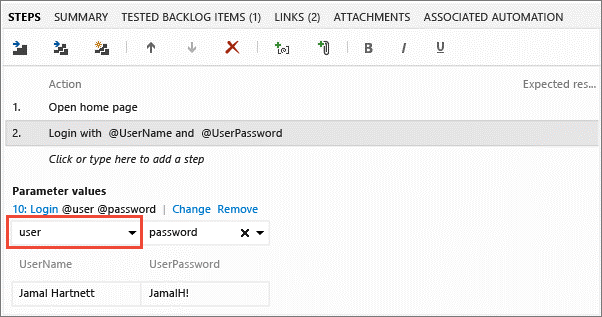 Screenshot shows mapping a shared parameter to a local parameter.