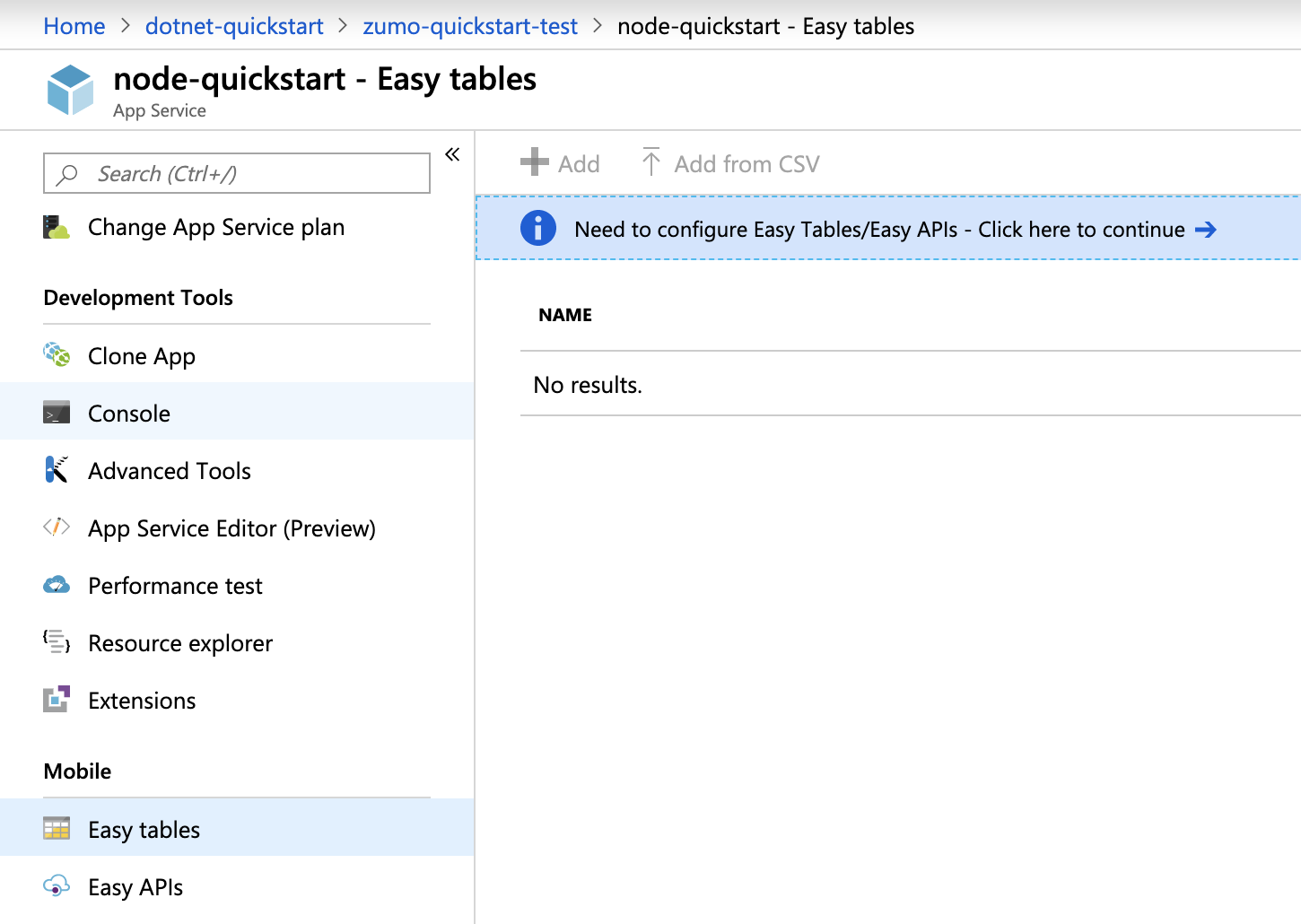 Node Easy Tables