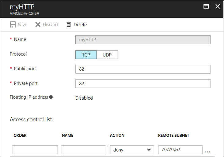 Specify ACL details