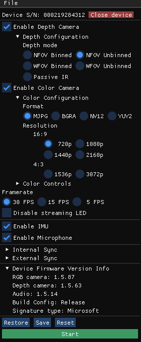 Checking device firmware version using viewer