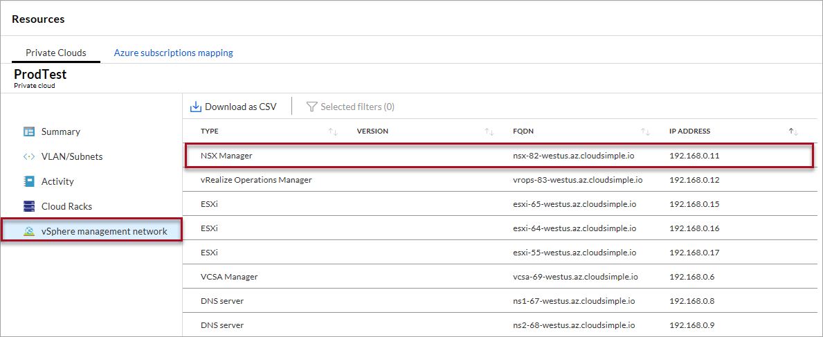 Find NSX Manager FQDN