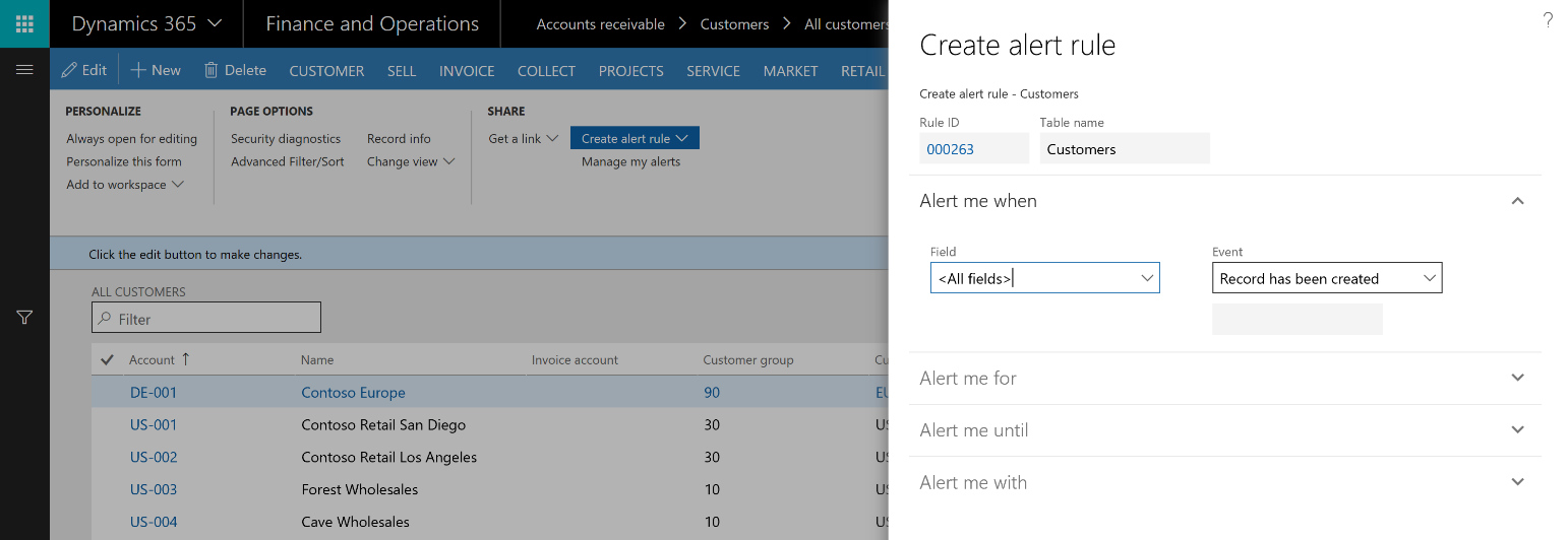 A screenshot showing how to create an alert rule