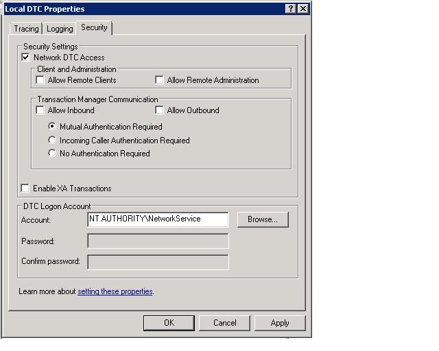 Enabling XA transactions