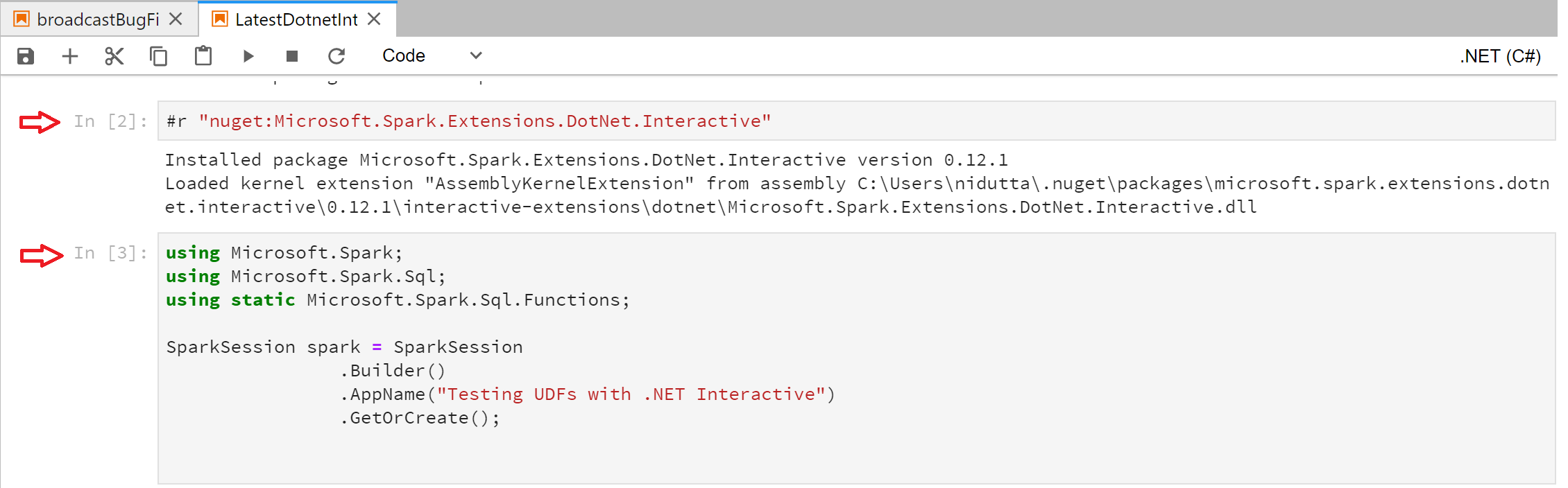 Jupyter Notebook cells