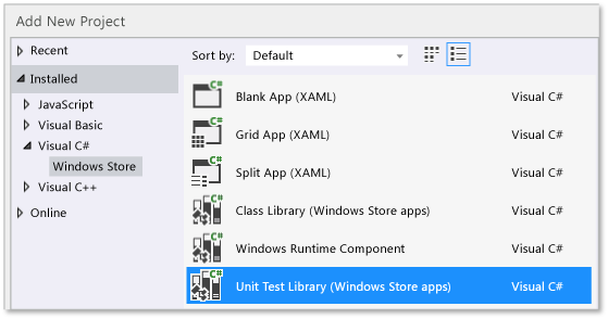 Create the unit test project