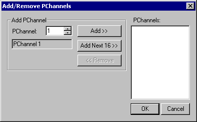 Add/Remove PChannels dialog box 