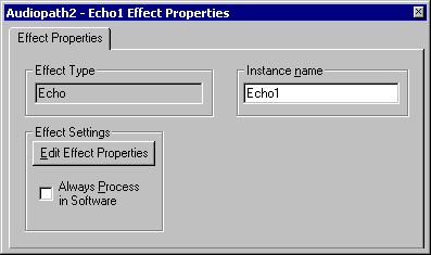 Effect Properties window 