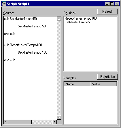 Routines in Script Editor 
