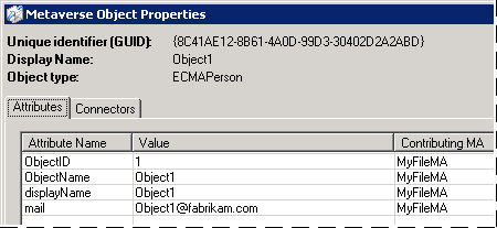 Properties of Object1 in this scenario