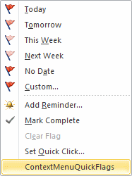 Extending the context menu for quick flags