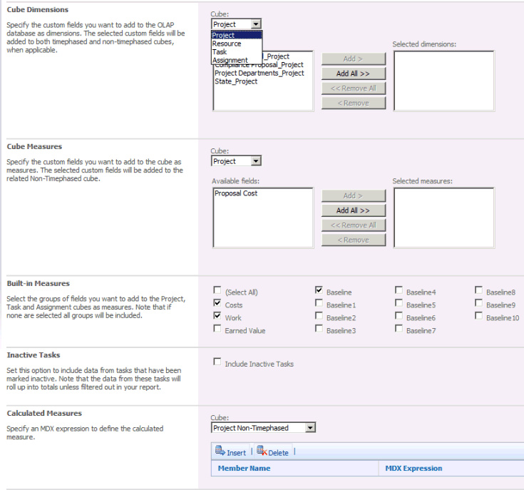 Adding custom fields to OLAP cubes