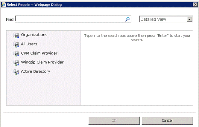 Wingtip Claim Provider displayed in People Picker