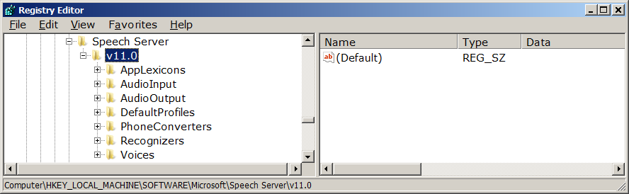 Token Categories in the Registry for the Speech Platform