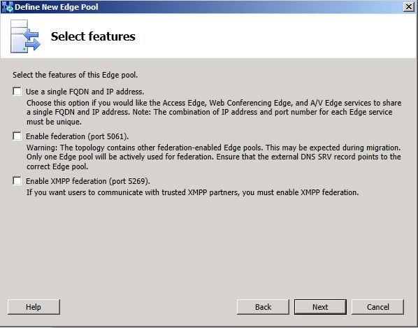 Select Features dialog box