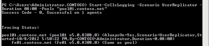 Running Start-CsClsLogging.