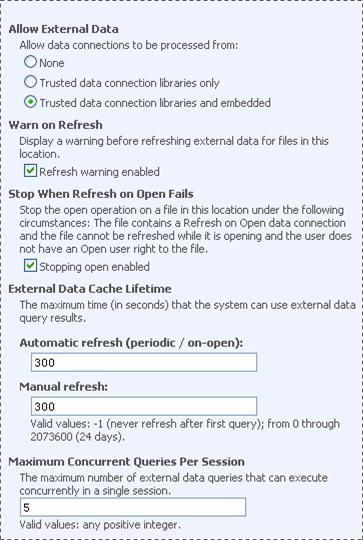 Escel SErvices external data connection plan