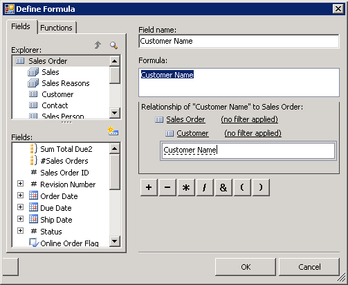 Expanded field reference in Define Formula