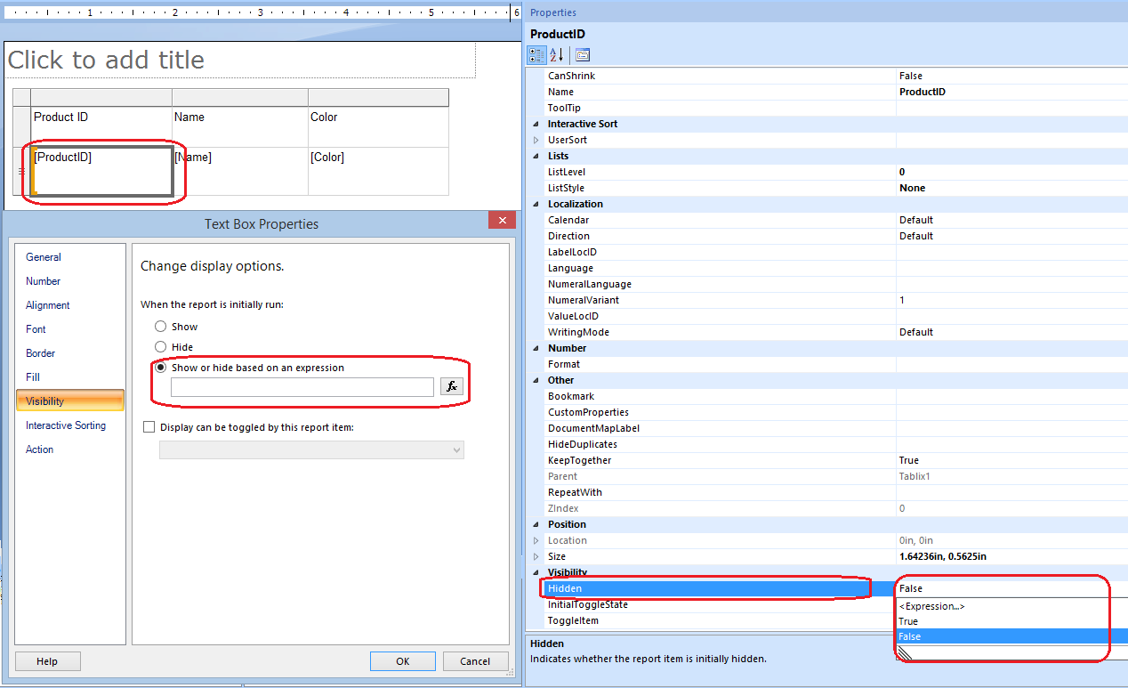 Properties_Visibility dialog and Hidden property