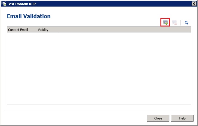 Test Domain Rule Dialog Box