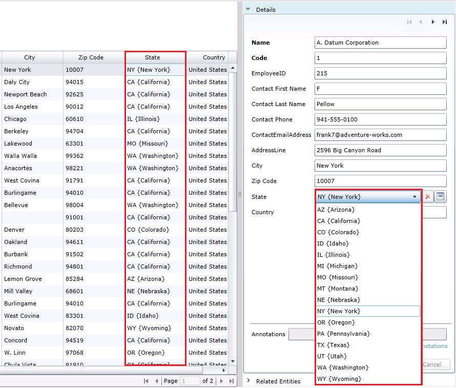 State Attribute with Updated Code and Names