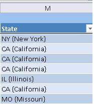 Excel - Updated State Codes and Names