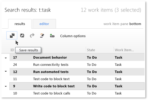 Bulk modify save results (TWA)