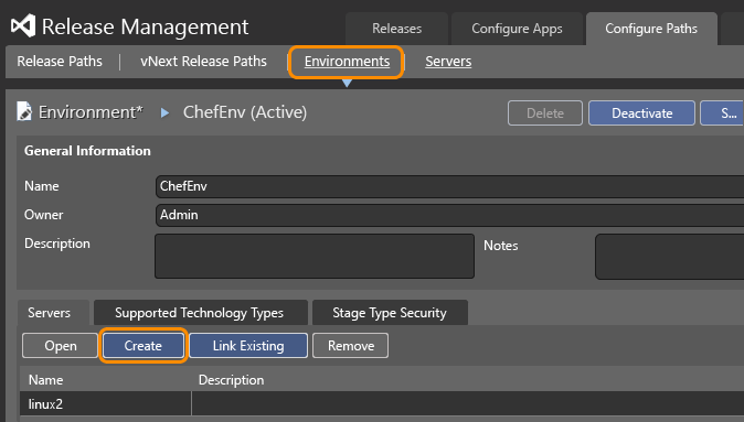 vNext environment using Chef