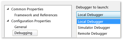 C++ and JavaScript project properties page