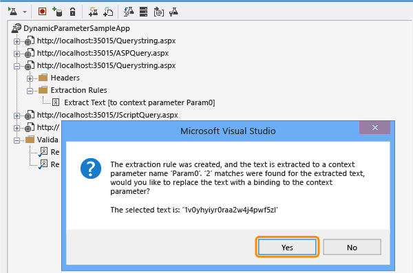 Extraction rule created