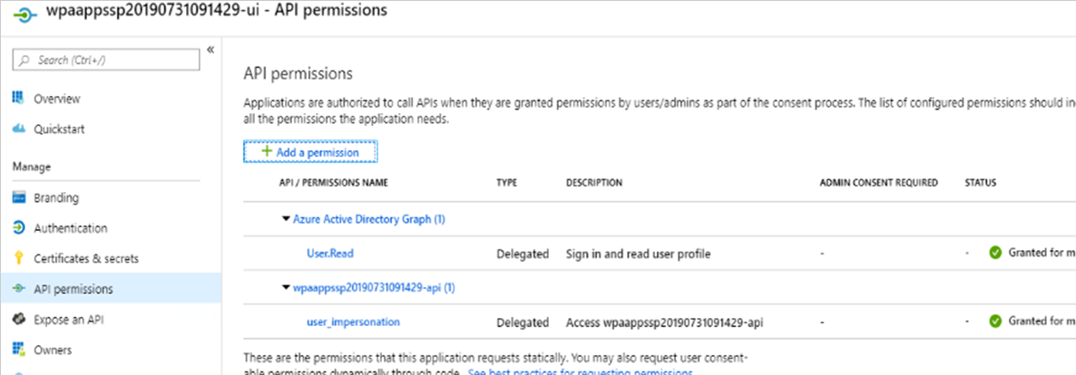 Microsoft Entra API permissions.