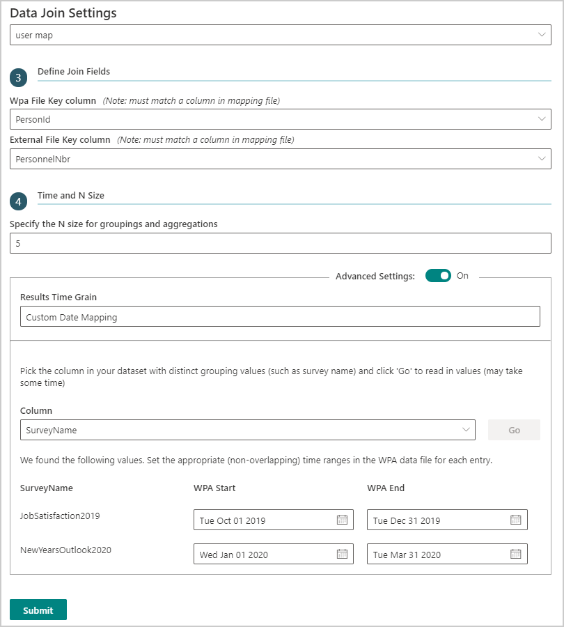 Data Join Settings.