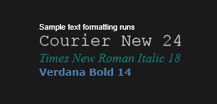 Text using runs.