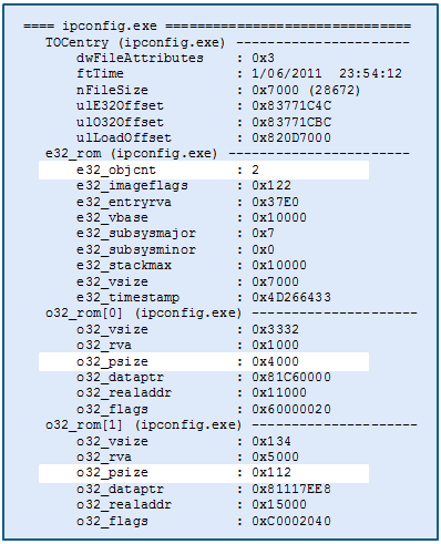 Analyzing ROM Size - ModuleInfo