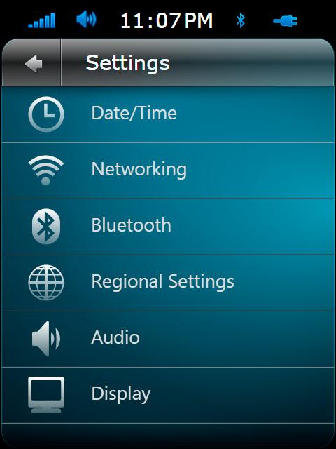 Figure 7: Sample home screen, theme 2 small screen