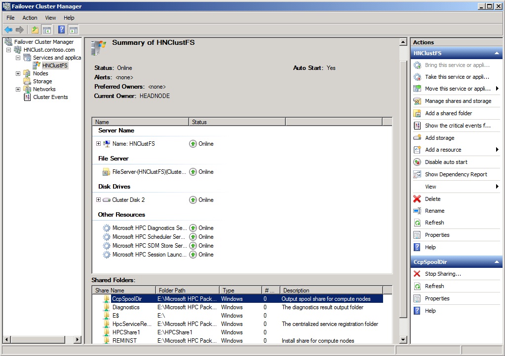 Failover cluster with HPC Pack 2008 R2