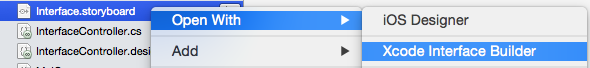 Opening the storyboard in Xcode Interface Builder
