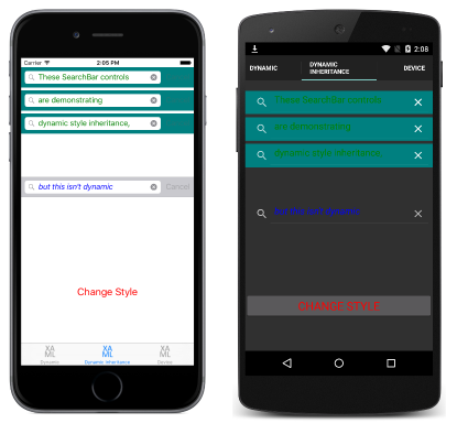 Green Dynamic Style Inheritance Example