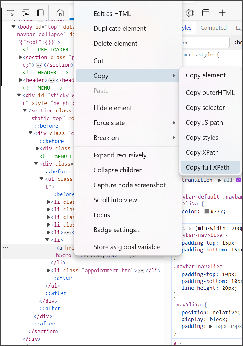 Screenshot of collecting location path manually.