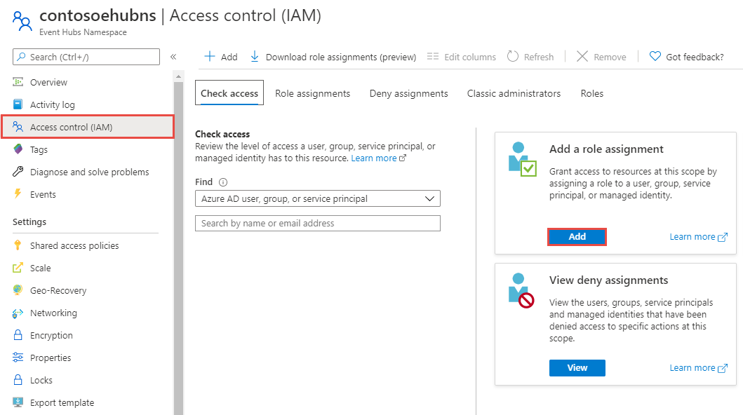 Screenshot showing the Access Control page.