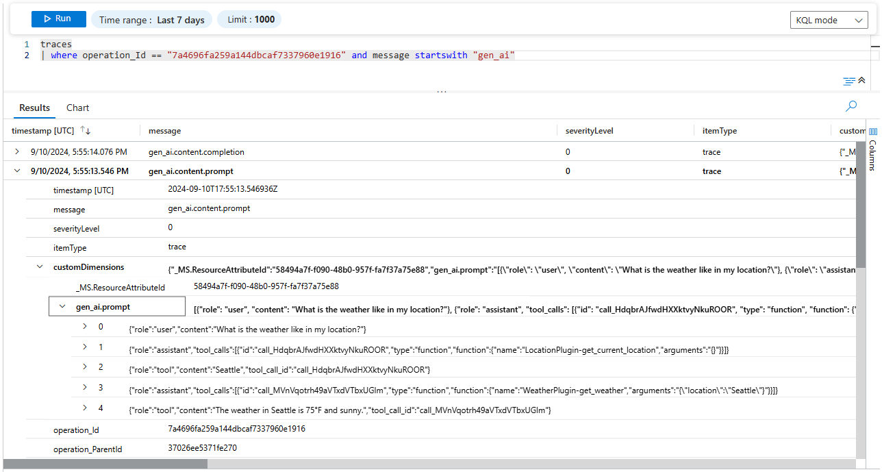 Logs and events