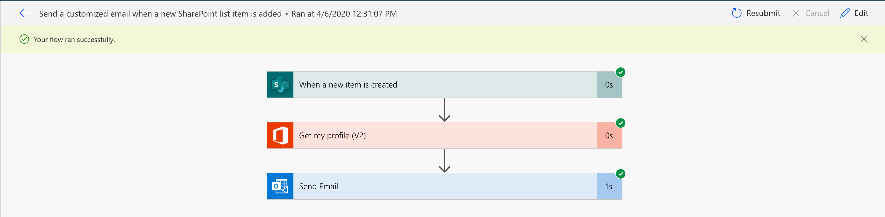 Flow designer - flow run history