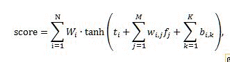 Neural network formula for ranking models