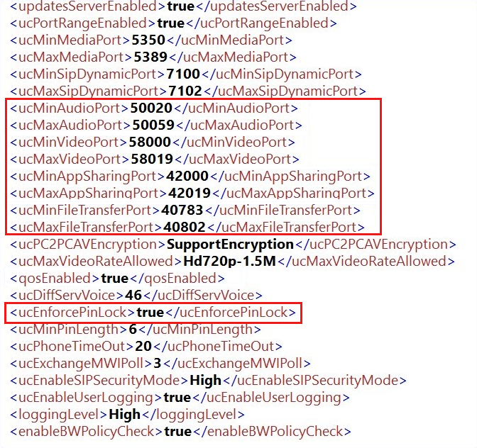 Screenshot that shows the correct client ports that can be checked from the log file.