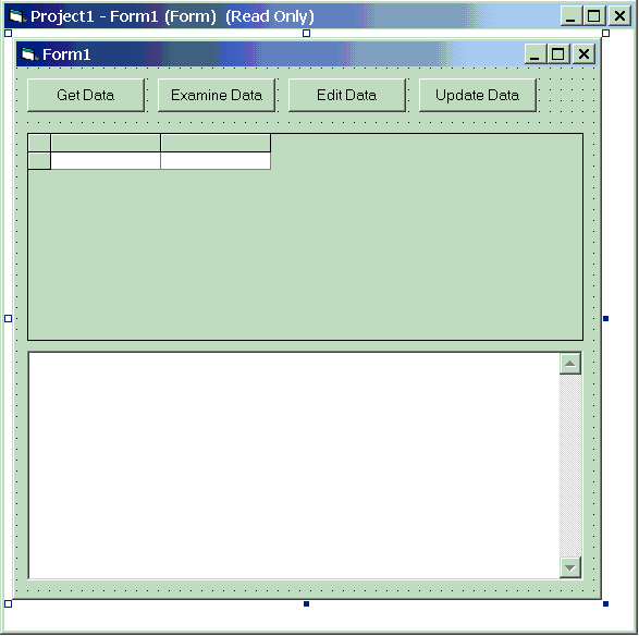 Shows Form1 for the HelloData VB application